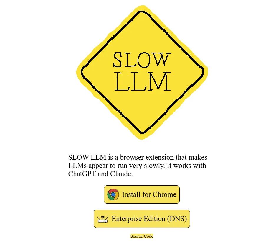 SLOW LLM — Chrome extension that slows down chatbots