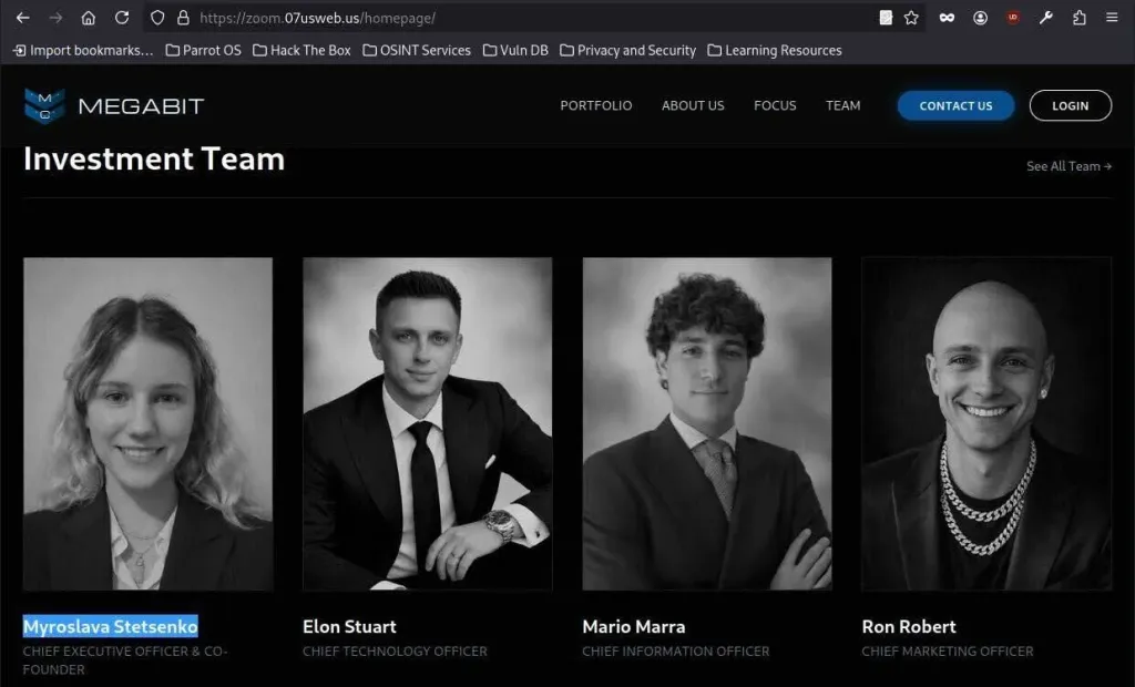 AI-generated images of the fake MegaBit investment team
