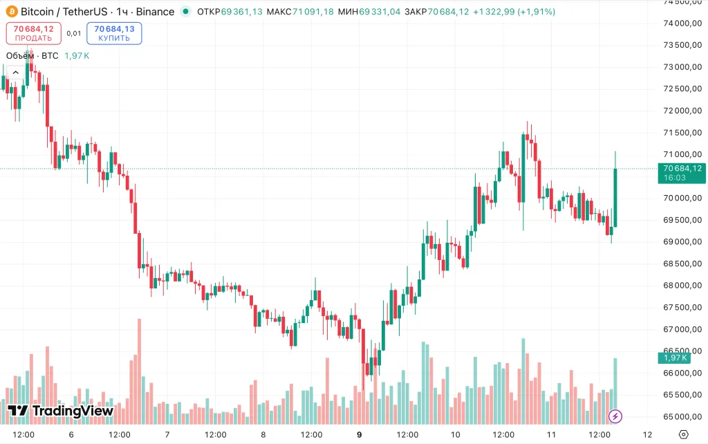 Часовой график BTC/USDT